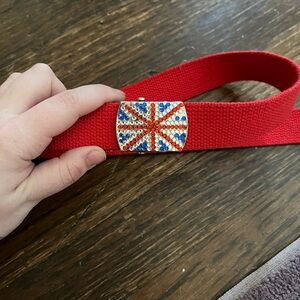 KIDS Red Belt with Union Jack Buckle